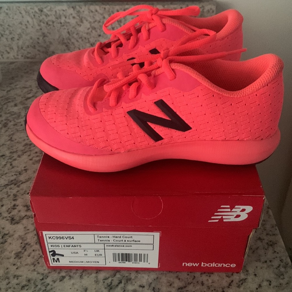New Balance Kids size 2 neon pink tennis shoes